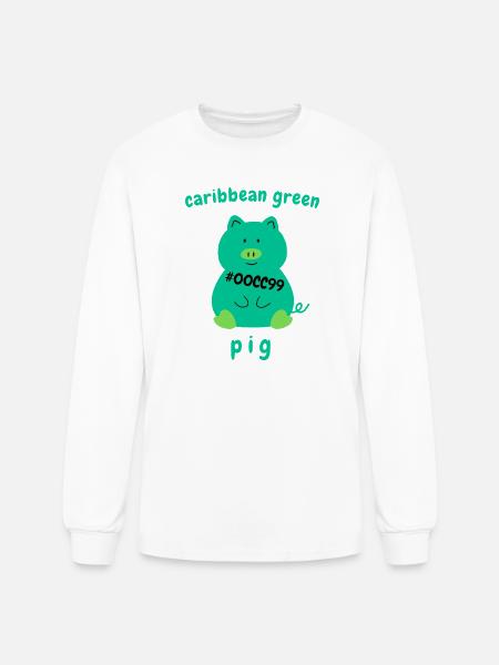 Caribbean green Pig - Men's Long Sleeve T-Shirt - white