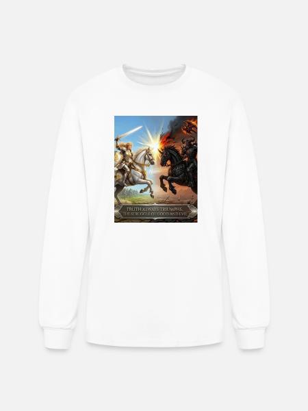 Truth Triumphs: Good vs Evil Battle - Men's Long Sleeve T-Shirt - white