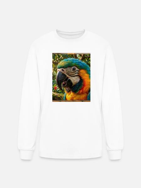 Vivid Parrot Portrait - Men's Long Sleeve T-Shirt - white