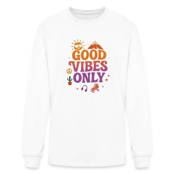 positive Vibes Only Retro - Men's Long Sleeve T-Shirt - white - Front