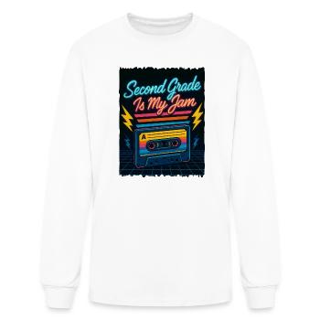 Second Grade Is My Jam Retro Back To School  - Men's Long Sleeve T-Shirt - white - Front
