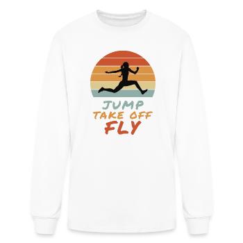 Jump Take Off Fly Retro Sunset - Men's Long Sleeve T-Shirt - white - Front