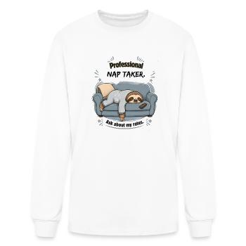 Cozy Sloth Pajama Couch - Men's Long Sleeve T-Shirt - white - Front
