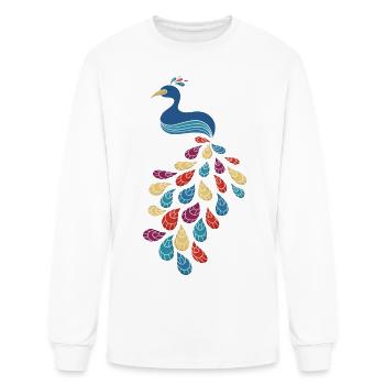 Colorful peacock - Men's Long Sleeve T-Shirt - white - Front