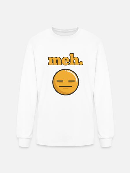 Feeling Meh Emotion - Men's Long Sleeve T-Shirt - white