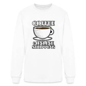 Coffee And Online Shopping - Men's Long Sleeve T-Shirt - white - Front