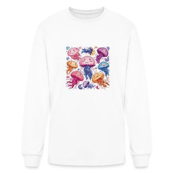 Jellyfish Shoal Sea Beach Meduse Marine Diver - Men's Long Sleeve T-Shirt - white - Front