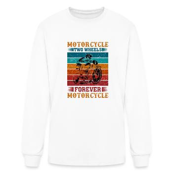 Two Wheels Forever Motocycle Retro Style Bike - Men's Long Sleeve T-Shirt - white - Front
