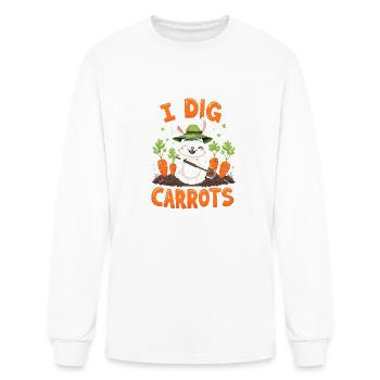 I Dig Carrots for a Carrot Fan - Men's Long Sleeve T-Shirt - white - Front