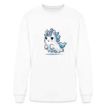 Funny Unicorn Ghost Halloween Humor for a Unicorn - Men's Long Sleeve T-Shirt - white - Front