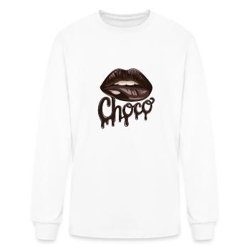 Chocolate Choco Lips Design For Sweet Lovers - Men's Long Sleeve T-Shirt - white - Front