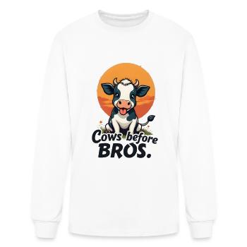 Cows Before Brows - Men's Long Sleeve T-Shirt - white - Front