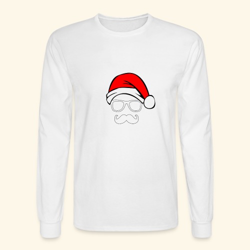 Santa with Geek and Mustache - Men's Long Sleeve T-Shirt