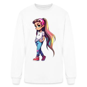 ponytail girl - Men's Long Sleeve T-Shirt - white - Front