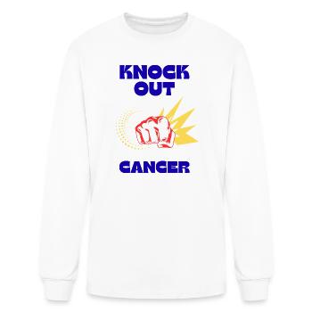 Knock Out Cancer Graphic Tee - Men's Long Sleeve T-Shirt - white - Front