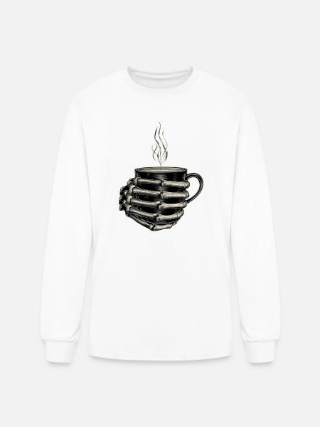 Skeleton Hands Embrace Steam Mug - Men's Long Sleeve T-Shirt - white