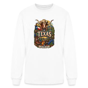 Vintage Texas Tattoo Style Lone Star State Illustr - Men's Long Sleeve T-Shirt - white - Front