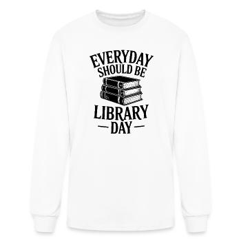 Everyday Should Be Library Day - Men's Long Sleeve T-Shirt - white - Front