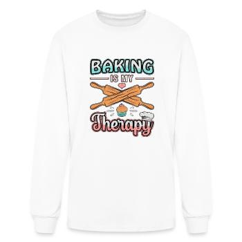 Baking Is My Therapy Baker Bakers - Men's Long Sleeve T-Shirt - white - Front