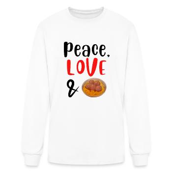 Peace Love and Meatballs - Men's Long Sleeve T-Shirt - white - Front