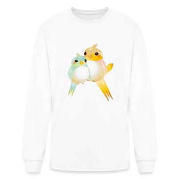 two plump canaries in kawaii style - Men's Long Sleeve T-Shirt - white - Front