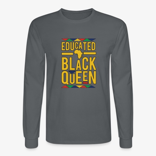 Dashiki Educated BLACK Queen - Men's Long Sleeve T-Shirt