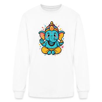 Playful Ganesha – Colors of Divinity - Men's Long Sleeve T-Shirt - white - Front