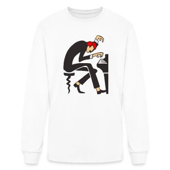 Piano Maestro Dizzy Pose - Men's Long Sleeve T-Shirt - white - Front