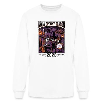 NOLA Crescent City Jazz Skeleton Parade 2026 - Men's Long Sleeve T-Shirt - white - Front