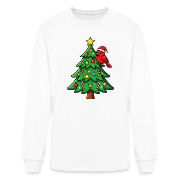 Santa Sparrow Christmas Tree - Men's Long Sleeve T-Shirt - white - Front