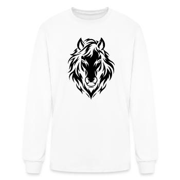 Black Horse - Men's Long Sleeve T-Shirt - white - Front