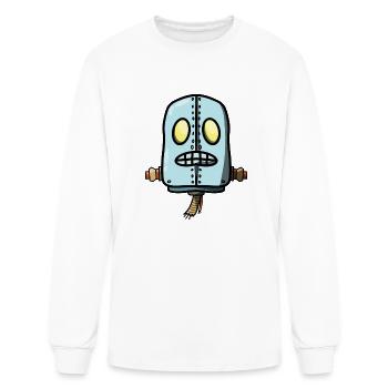 Comic Robot Head - Men's Long Sleeve T-Shirt - white - Front