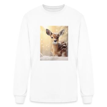 A Baby Deer's Frist Snowfall - Men's Long Sleeve T-Shirt - white - Front