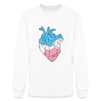 Trans Heart - Men's Long Sleeve T-Shirt - white - Front