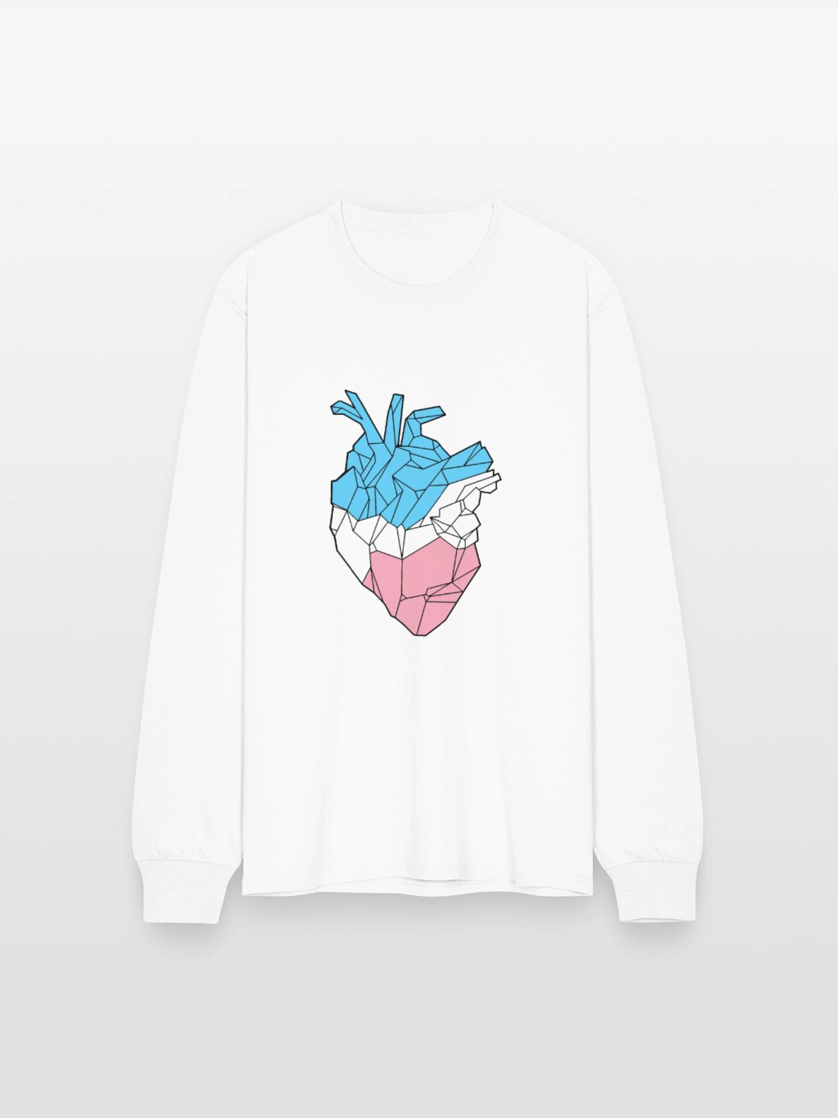 Trans Heart - Men's Long Sleeve T-Shirt - white - Front