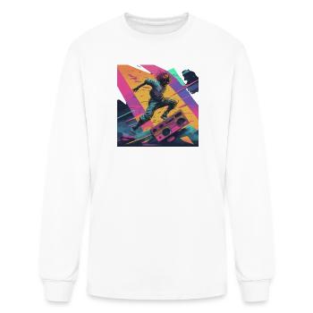 Dynamic Break Dancer With Ghettoblaster Urban Art - Men's Long Sleeve T-Shirt - white - Front