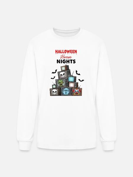 Stacked TV Monsters Halloween - Men's Long Sleeve T-Shirt - white