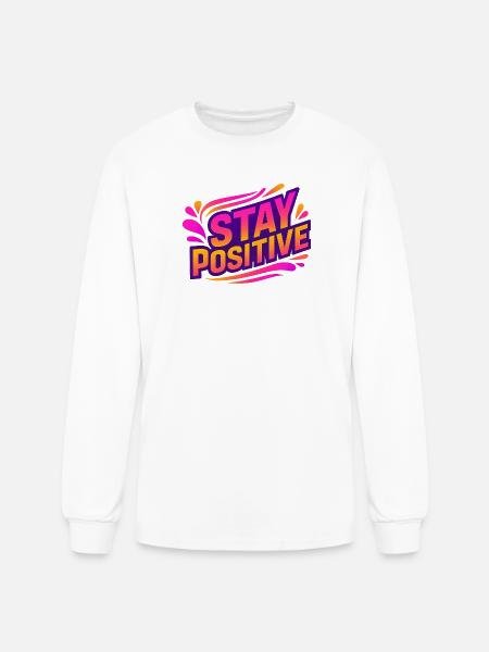 Stay Positive Neon Splash - Men's Long Sleeve T-Shirt - white