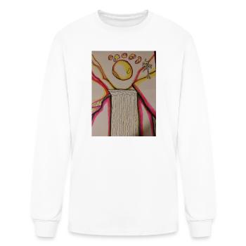 Radiant Abstract Figure in Sunset Robe - Men's Long Sleeve T-Shirt - white - Front