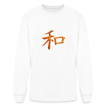 Chinese Writing Orange Kanji Harmony Glyph - Men's Long Sleeve T-Shirt - white - Front