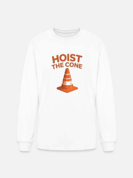 Hoist the Cone Graphic Tee - Men's Long Sleeve T-Shirt - white