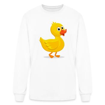 Petit canard jaune mignon oiseau de dessin animé - T-shirt à manches longues Homme - blanc - Devant