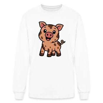 Dirty Happy Piglet - Men's Long Sleeve T-Shirt - white - Front