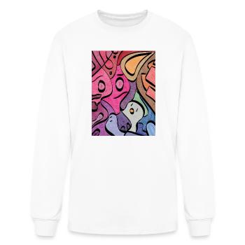 Kaleidoscopic Faces Graffiti - Men's Long Sleeve T-Shirt - white - Front