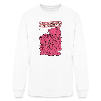 Chatons roses avec rubans - T-shirt à manches longues Homme - blanc - Devant