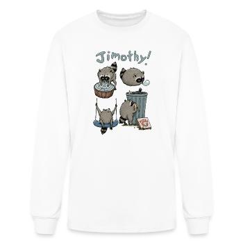 Jimothy Raccoon Crew - Men's Long Sleeve T-Shirt - white - Front