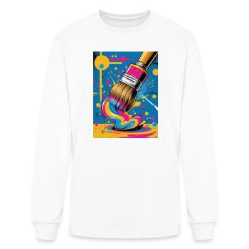Vivid Splash Paintbrush - Men's Long Sleeve T-Shirt - white - Front