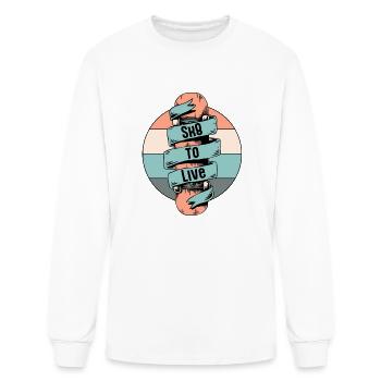 Sk8 To Live Skateboard Skateboarder Skate - Men's Long Sleeve T-Shirt - white - Front