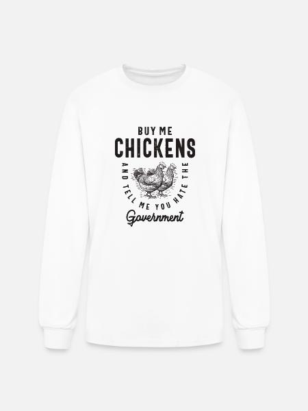 Chickens Government - Men's Long Sleeve T-Shirt - white