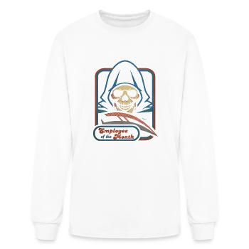 Employee Of The Month Grim Reaper Halloween - Men's Long Sleeve T-Shirt - white - Front